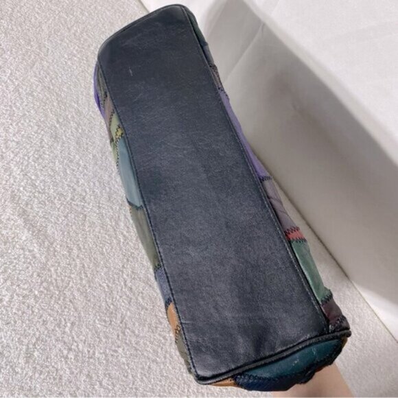 Vintage 90’s Multicolour Patchwork Leather Handbag Purse - Picture 10 of 15